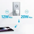 Зарядно устройство Anker 323 (Wall Charger) - Type-C, USB, 33W - Бяло