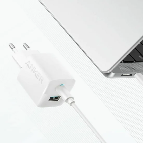 Зарядно устройство Anker 323 (Wall Charger) - Type-C, USB, 33W - Бяло