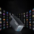 Зарядно устройство Anker Wall Charger GaN Prime - GaN бързо зарядно 67W, 2x Type-C, EU - Сиво