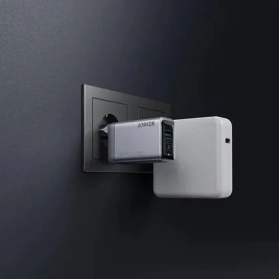 Зарядно устройство Anker Wall Charger Prime - GaN бързо зарядно, 2x Type-C, USB, 100W, EU - Сиво