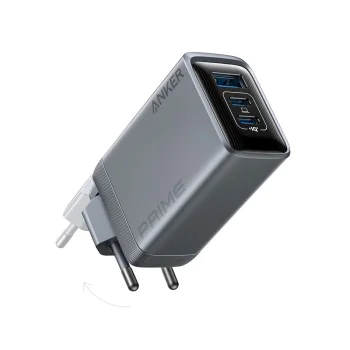 Зарядно устройство Anker Wall Charger Prime - GaN бързо зарядно, 2x Type-C, USB, 100W, EU - Сиво