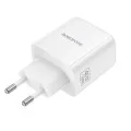 Зарядно устройство Borofone Fuente (BN33) - USB-C порт, PD 40W, EU щепсел, GaN технология - Бял