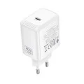 Зарядно устройство Borofone Fuente (BN33) - USB-C порт, PD 40W, EU щепсел, GaN технология - Бял