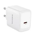 Зарядно устройство Borofone Fuente (BN33) - USB-C порт, PD 40W, EU щепсел, GaN технология - Бял