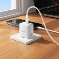 Зарядно устройство Borofone Fuente (BN33) - USB-C порт, PD 40W, EU щепсел, GaN технология - Бял