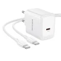 Зарядно устройство Borofone Fuente (BN33) - с включен Type-C кабел, USB-C порт, PD 40W, EU щепсел, GaN технология - Бял