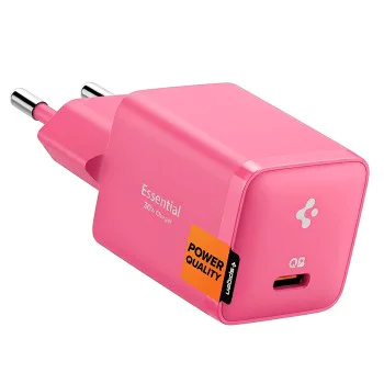 Зарядно устройство Spigen Wall Charger Arcstation Essential EE301EU - Type-C, PD30W - Розово