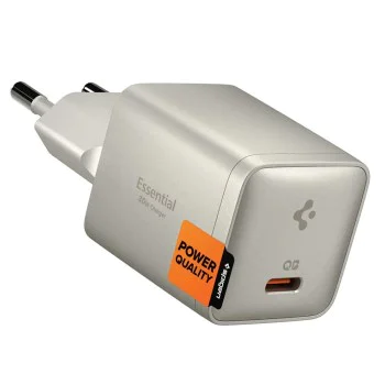 Зарядно устройство Spigen Wall Charger Essential EE301EU - Type-C, Fast Charging, 30W - Естествен титан