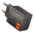 Зарядно устройство Spigen Wall Charger Essential EE472EU - 2x Type-C, Fast Charging, 47W - Сиво (Gunmetal)