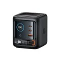 Зарядно устройство за кола Mcdodo Charger FreeGo Series (CH-1391) - с прибиращ се USB-C кабел, 2x USB-C + 1x USB-A, 100W, GaN, дигитален дисплей - Черен
