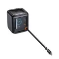 Зарядно устройство за кола Mcdodo Charger FreeGo Series (CH-1391) - с прибиращ се USB-C кабел, 2x USB-C + 1x USB-A, 100W, GaN, дигитален дисплей - Черен