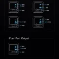 Зарядно устройство за кола Mcdodo Charger FreeGo Series (CH-1391) - с прибиращ се USB-C кабел, 2x USB-C + 1x USB-A, 100W, GaN, дигитален дисплей - Черен