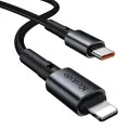 Зарядно устройство за кола Mcdodo Obsidian Series (CC-7495) - с включен Type-C към Lightning кабел, PD45W, Smart IC, мини размер, 1.2m - Черен