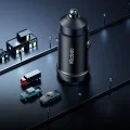 Зарядно устройство за кола Mcdodo Obsidian Series (CC-7495) - с включен Type-C към Lightning кабел, PD45W, Smart IC, мини размер, 1.2m - Черен