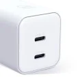Зарядно устройство за мрежа 3mk Wall Charger Hyper - 2x Type-C, GaN технология, PD 45W - Бял