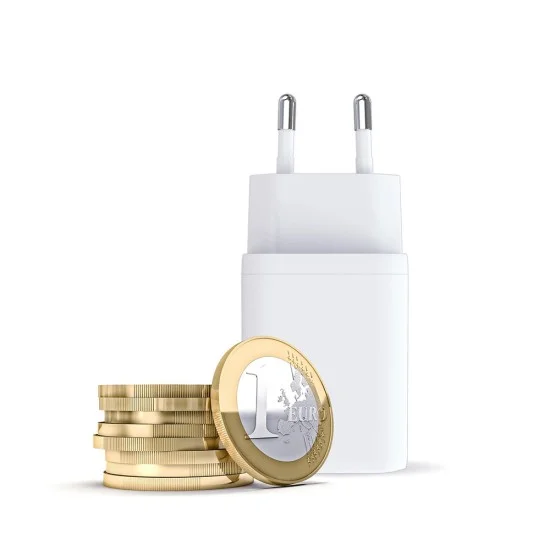 Зарядно устройство за мрежа 3mk Wall Charger Hyper - 2x Type-C, GaN технология, PD 45W - Бял