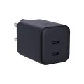 Зарядно устройство за мрежа 3mk Wall Charger Hyper - 2x Type-C, GaN технология, PD 45W - Черен