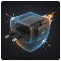 Зарядно устройство за мрежа 3mk Wall Charger Hyper - 2x Type-C, GaN технология, PD 45W - Черен