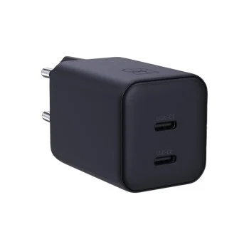 Зарядно устройство за мрежа 3mk Wall Charger Hyper - 2x Type-C, GaN технология, PD 45W - Черен