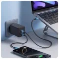 Зарядно устройство за мрежа 3mk Wall Charger Hyper - 2x Type-C, GaN технология, PD 45W - Черен