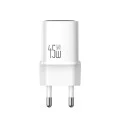 Зарядно устройство за мрежа Mcdodo Wall Charger Nano Series (CH-4432) - с включен Type-C кабел, 45W, USB-C порт, 1.2m - Бял