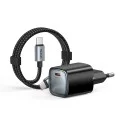 Зарядно устройство за мрежа Mcdodo Wall Charger Nano Series (CH-8262) - с включен Type-C кабел, USB-C порт, 65W, GaN технология, 1.2m - Черен