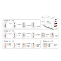 Зарядно устройство за стена Techsuit PowerXQuad (CH4) - 2x PD20W Type-C + 2x USB 3.1A, 40W - Бяло