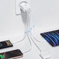 Зарядно устройство за стена Techsuit PowerXQuad (CH4) - 2x PD20W Type-C + 2x USB 3.1A, 40W - Бяло