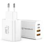 Зарядно устройство за стена Techsuit PowerXQuad (CH4) - 2x PD20W Type-C + 2x USB 3.1A, 40W - Бяло