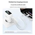 Зарядно устройство Yesido (YC114) - с TFT дисплей, USB, 2x Type-C, GaN, бързо зареждане, за телефон, таблет, 140W - Бял