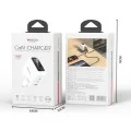 Зарядно устройство Yesido (YC114) - с TFT дисплей, USB, 2x Type-C, GaN, бързо зареждане, за телефон, таблет, 140W - Бял