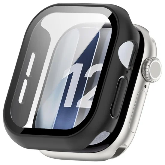 Защитен кейс с протектор за дисплей за Apple Watch 12 42mm Defense360 Pro - Techsuit - Черен
