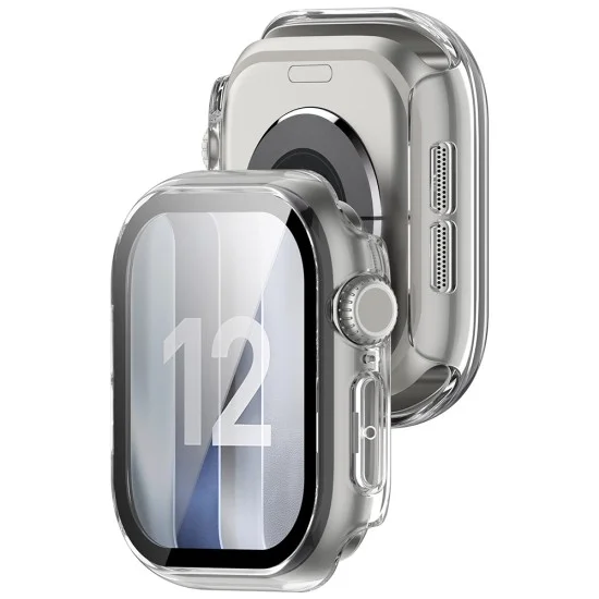 Защитен кейс с протектор за дисплей за Apple Watch 12 46mm Defense360 Pro - Techsuit - Прозрачен