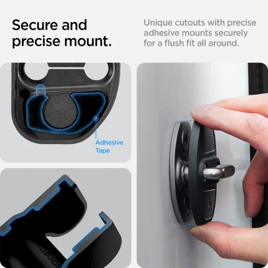 Защитни капачета за брави Spigen (4 бр.) Door Lock Cover (ACP07123) - за Tesla Model 3/Y, с 4 панти, подсилен дизайн, устойчиви на атмосферни условия - Черен