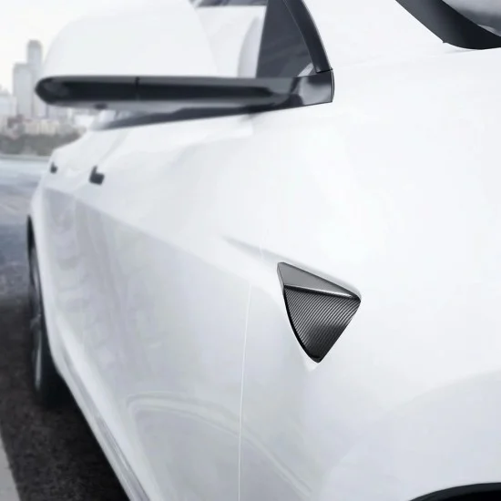 Защитни капачета за камери Spigen (2 бр.) Front Fender Camera Cover (ACP07124) - за Tesla Model 3 Highland / Y Juniper, водоустойчиви, карбонов ефект - Черен