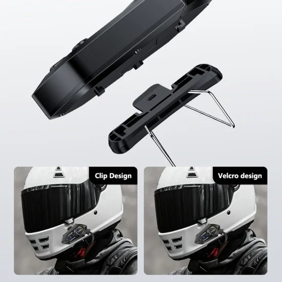 Интерком за мотоциклетна каска Yesido Motorcycle Helmet Headset (VC19) - с говорители и микрофон, Bluetooth 5.4, 13 часа батерия, IPX6 - Черен