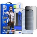 Извит стъклен протектор за iPhone 18 Pro - Anti-Peep AR Privacy 3D Curved Glass with Applicator Pro - Blueo - Черен