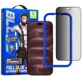 Извит стъклен протектор за iPhone 18 Pro Max - Anti-Peep AR Privacy 3D Curved Glass - Blueo - Черен