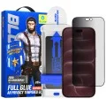 Извит стъклен протектор за iPhone 18 Pro Max - Anti-Peep AR Privacy 3D Curved Glass with Applicator Pro - Blueo - Черен