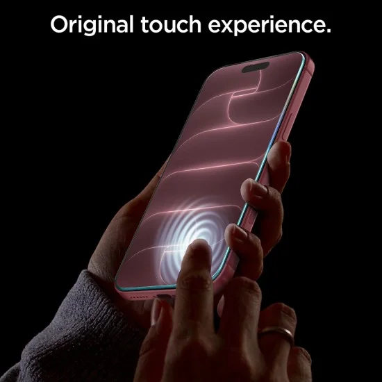 Извит стъклен протектор за iPhone 18 Pro / iPhone 17 Pro / iPhone 17 / iPhone 16 Pro - 3D Full Display Curved Edge AR Glass + Applicator Pro - Blueo - Черен