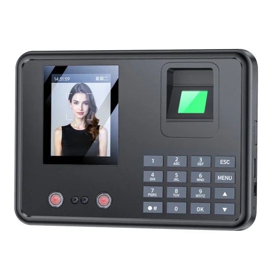 Yesido - Attendance Machine (KM30) - Face, Fingerprint, Palm Vein, Card, Password, Display, Dual-camera, 1000 Users - Black