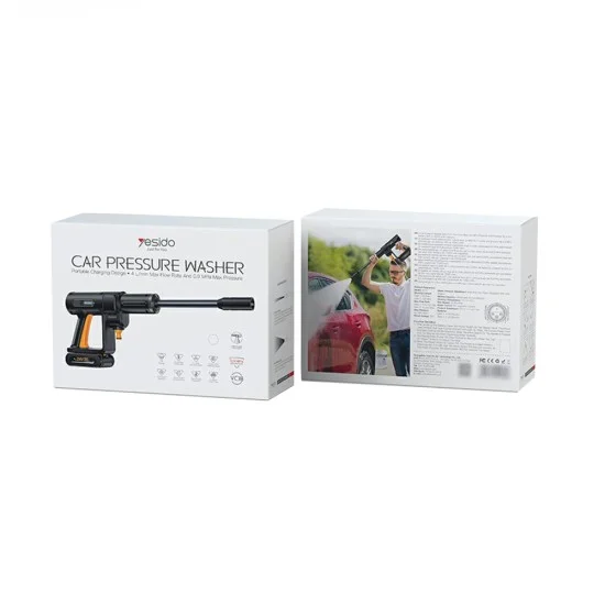Yesido - Cordless Pressure Washer (VC18) - with Foam Despenser, 0.9MPa Pressure, 4L/min Flow Rate, 22.000RPM - Black