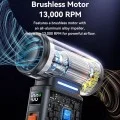 Yesido - Turbo Fan Blower (YF19) - 130000RPM, Brushless Motor, 100-Speed Control, 4000mAh, Digital Display - Gray
