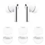 Резервни тапи за Samsung Galaxy Buds 3 Pro - Techsuit AirVibe (ET3) - Премиум силикон (S, M, L), 3 чифта - Бял